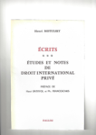 Ecrits. 3, études et notes de droit international privé vignette